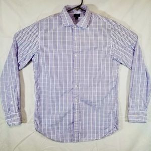 J.Crew Factory Thompson Purple and White Check Button Down Shirt